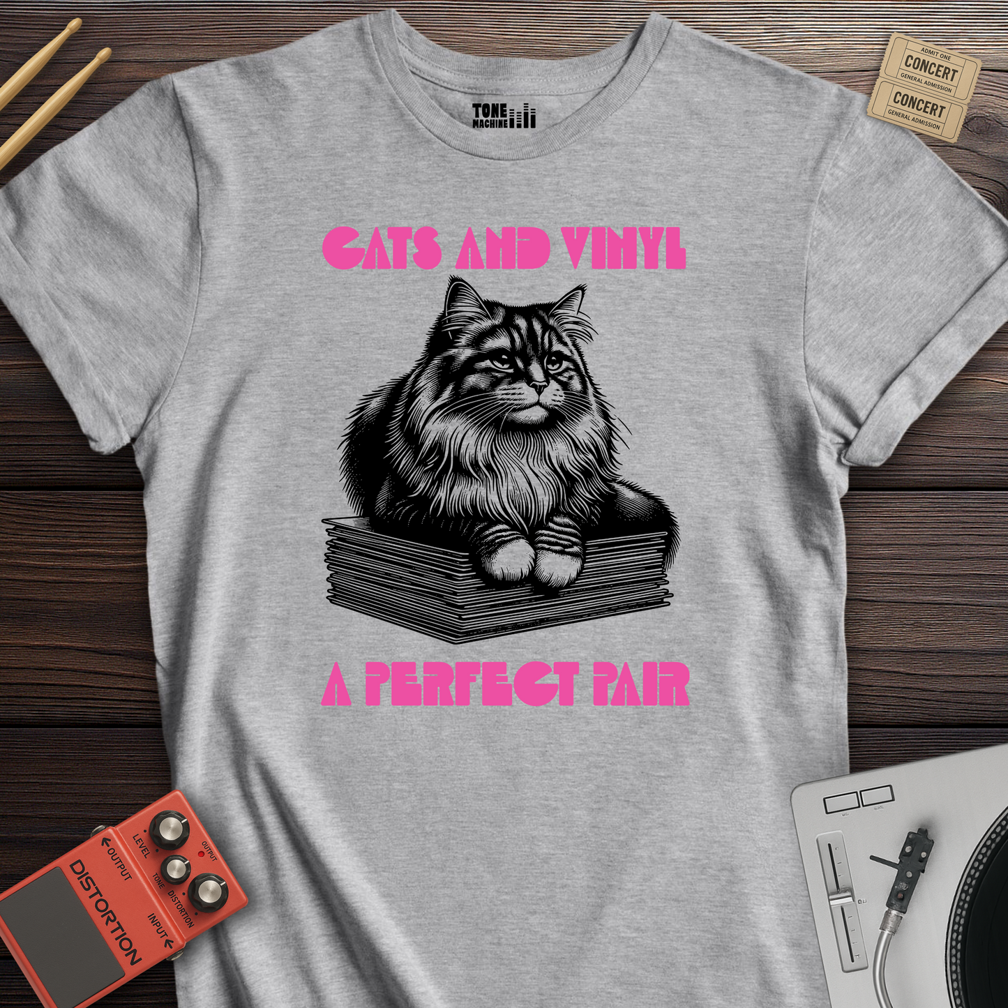 Cats And Vinyl A Perfect Pair T-Shirt