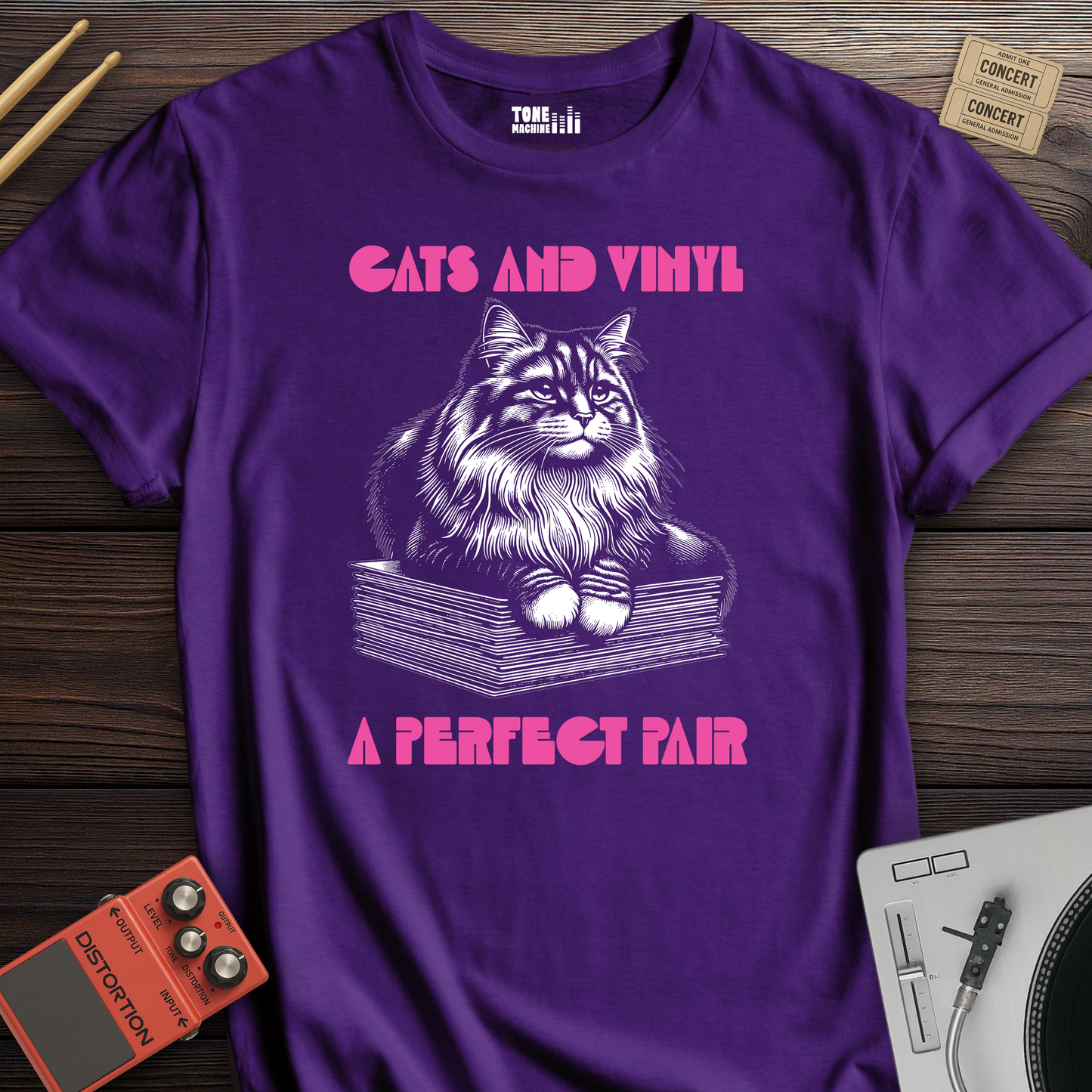 Cats And Vinyl A Perfect Pair T-Shirt