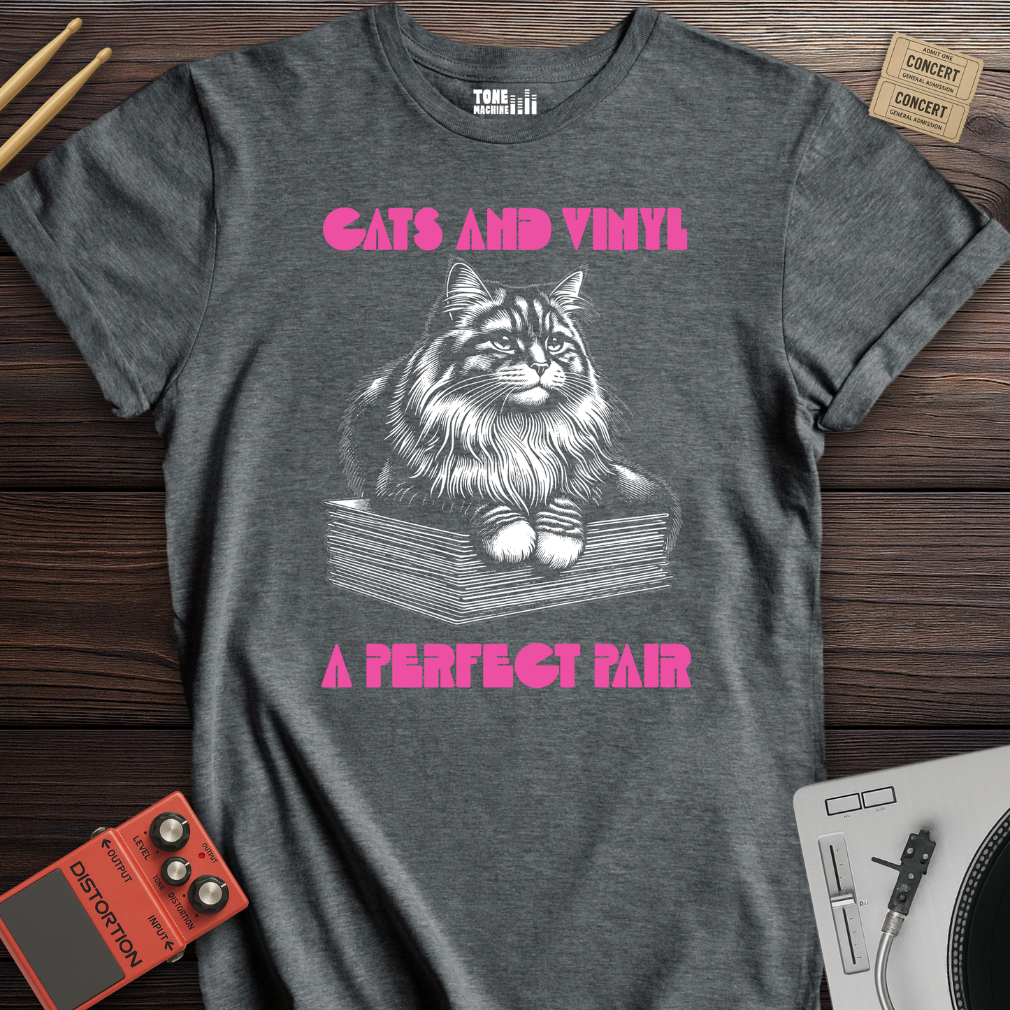 Cats And Vinyl A Perfect Pair T-Shirt