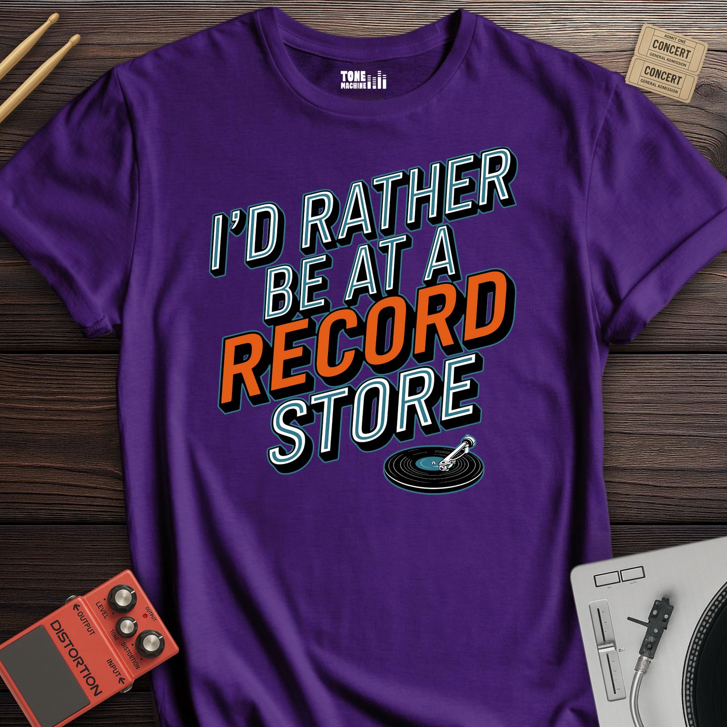 I'd Rather Be At A Record Store T-Shirt