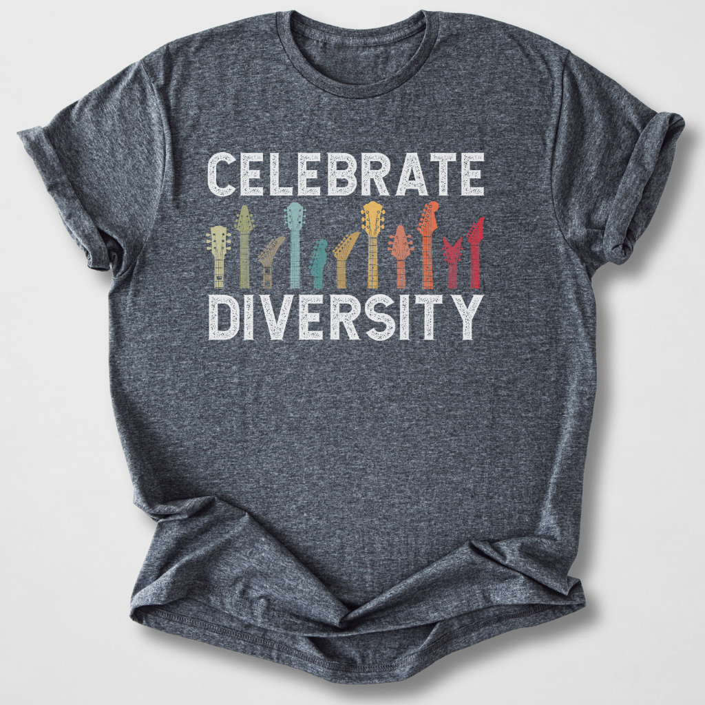 Celebrate Diversity Guitar T-Shirt