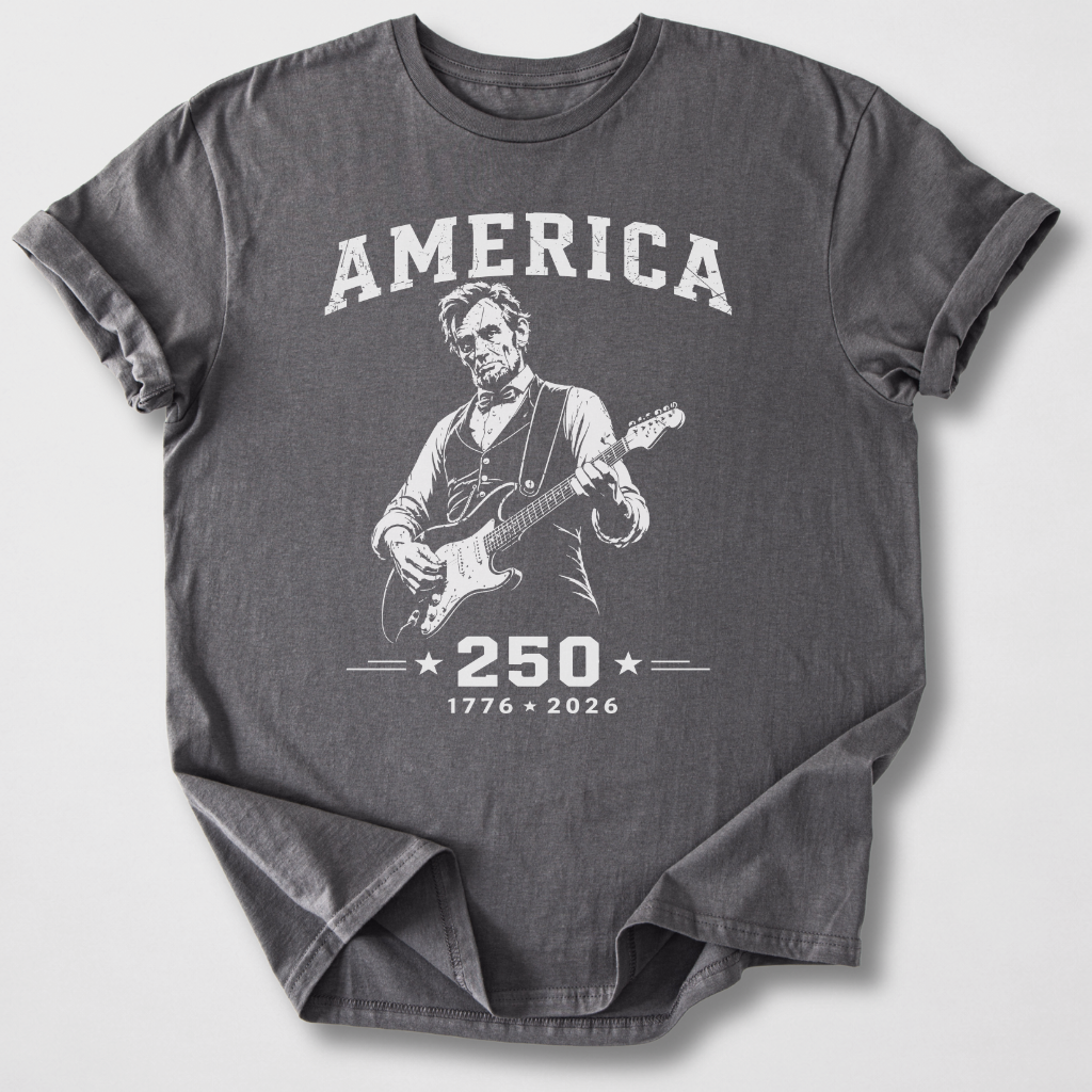 Lincoln Rocks America Guitar T-Shirt