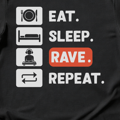Eat Sleep Rave Repeat DJ T-Shirt