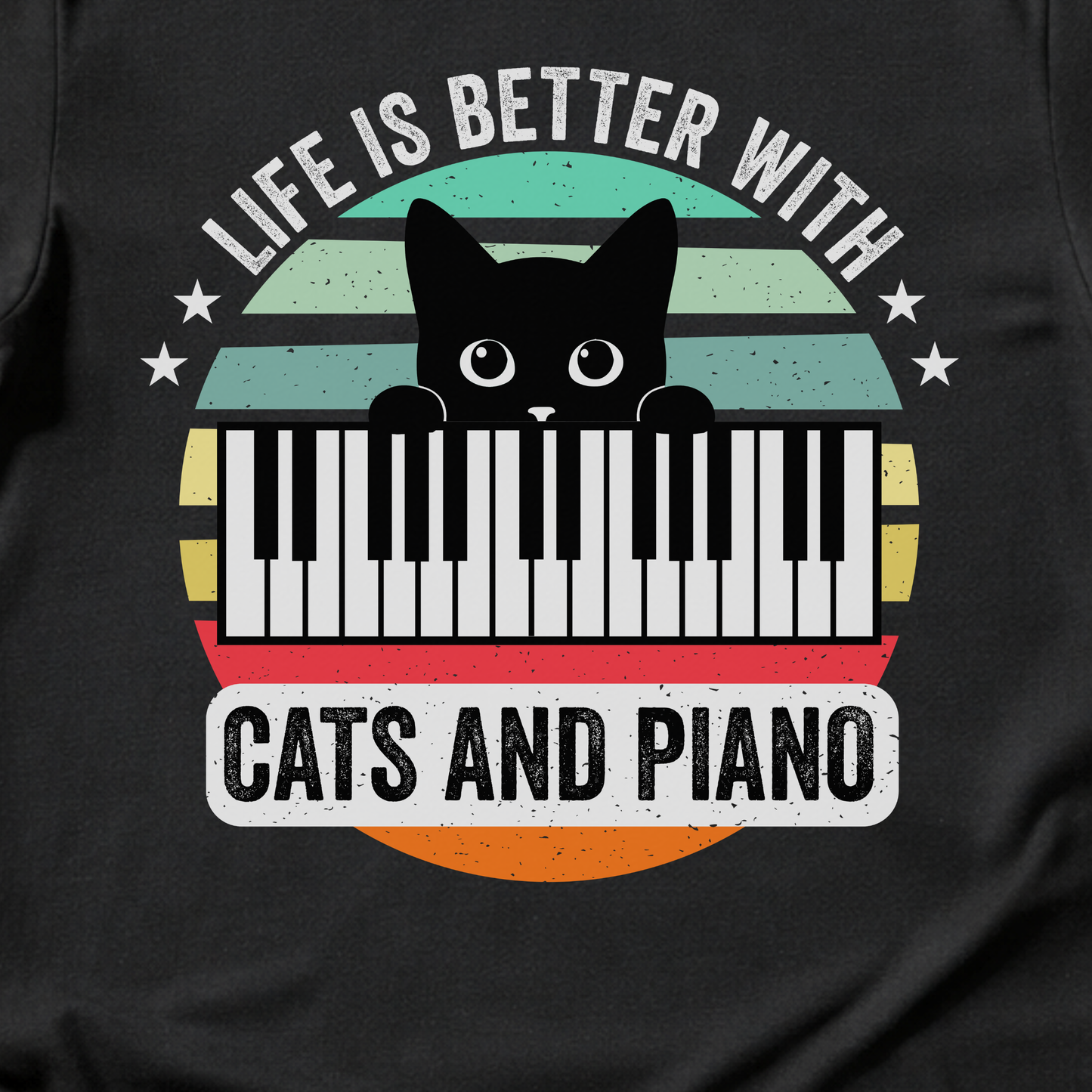 Life Is Better With Cats And Piano T-Shirt