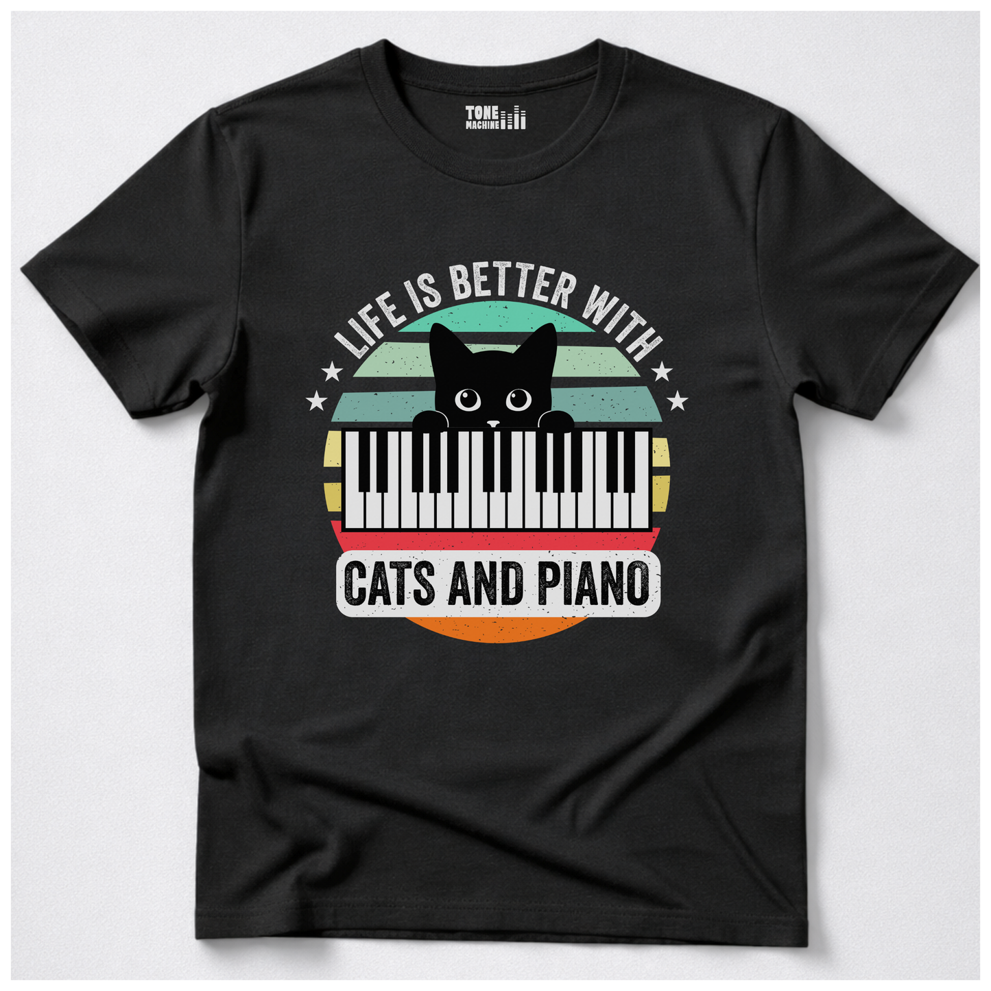 Life Is Better With Cats And Piano T-Shirt