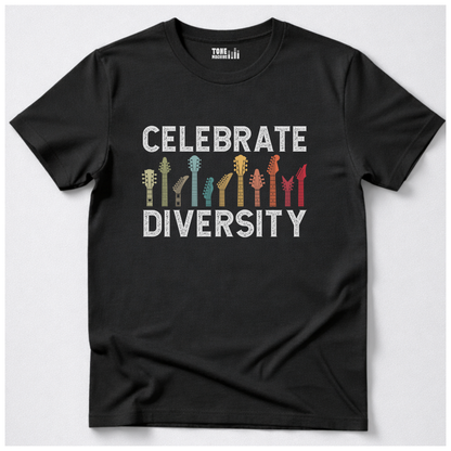 Celebrate Diversity Guitar T-Shirt