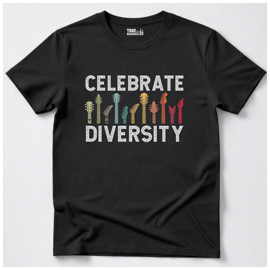 Celebrate Diversity Guitar T-Shirt