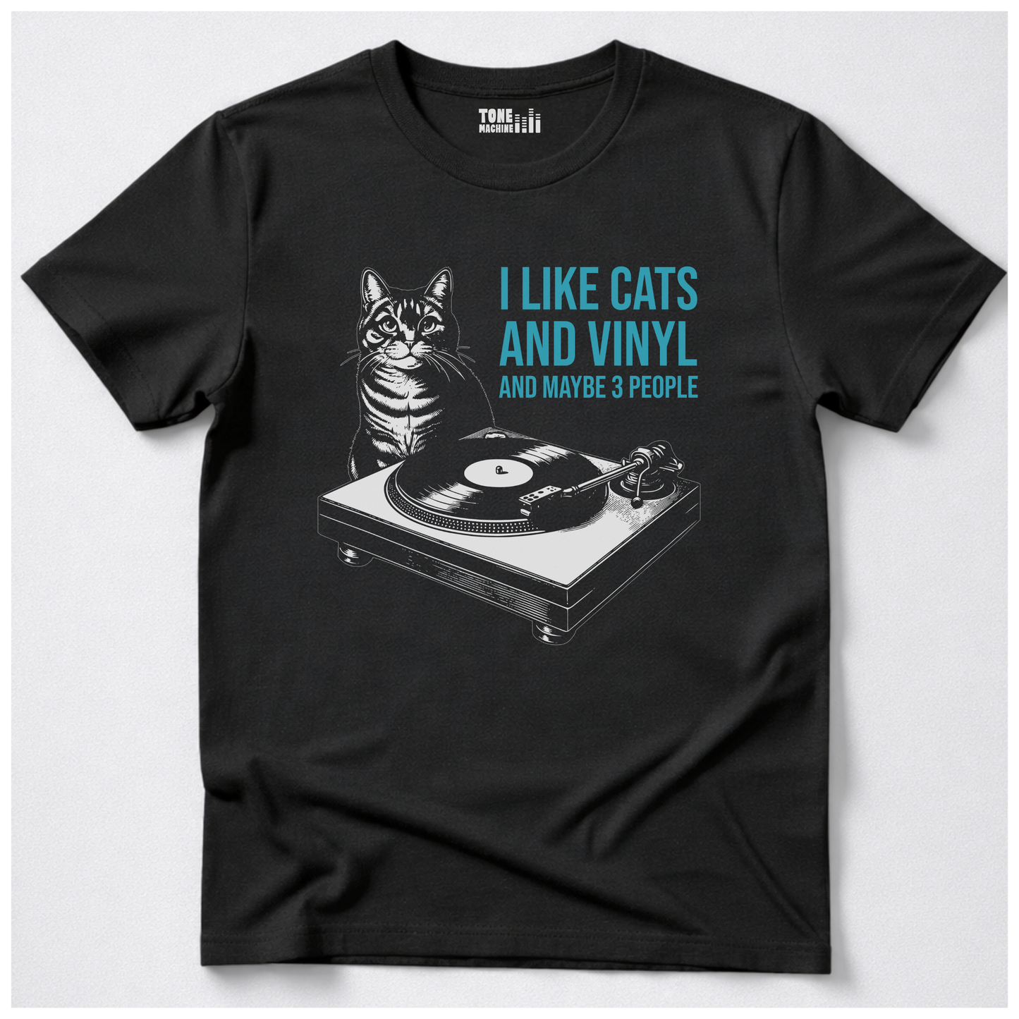 I Like Cats And Vinyl T-Shirt