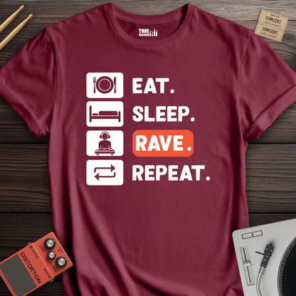 Eat Sleep Rave Repeat DJ T-Shirt