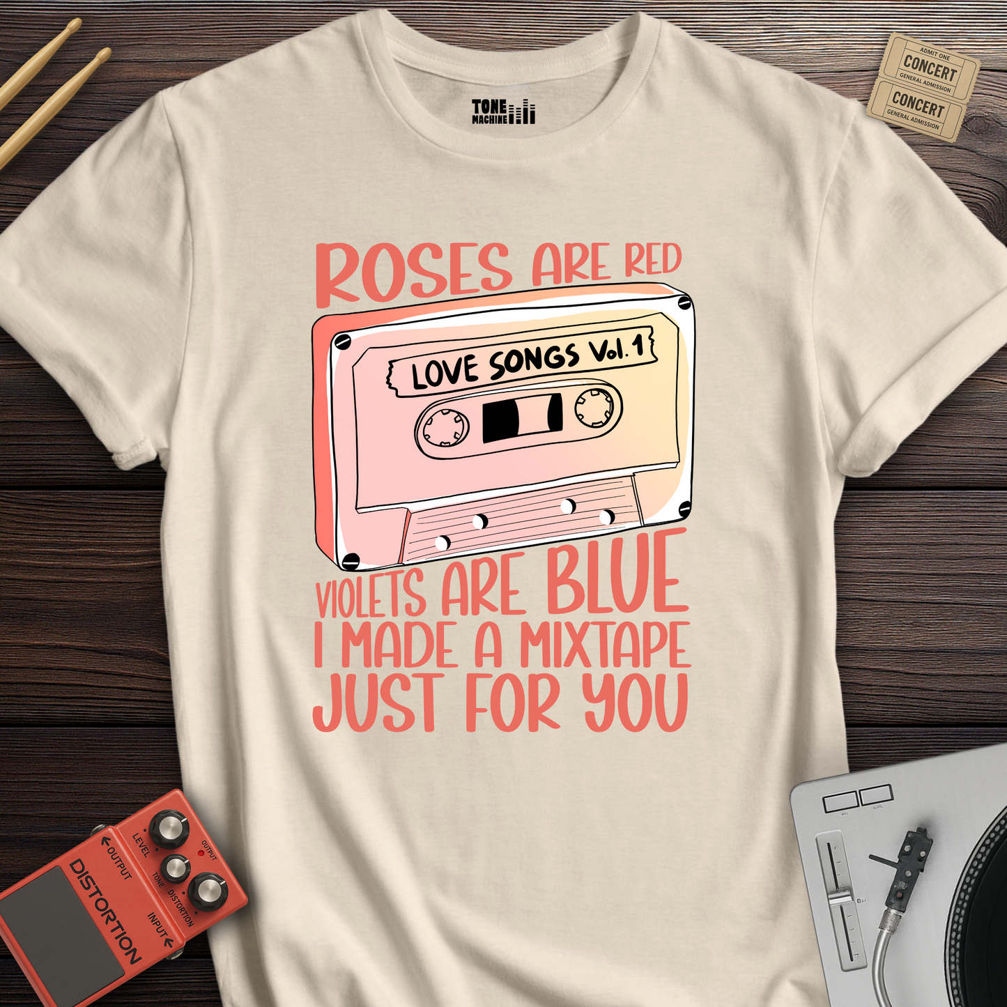 Roses Are Red Cassette Retro T-Shirt