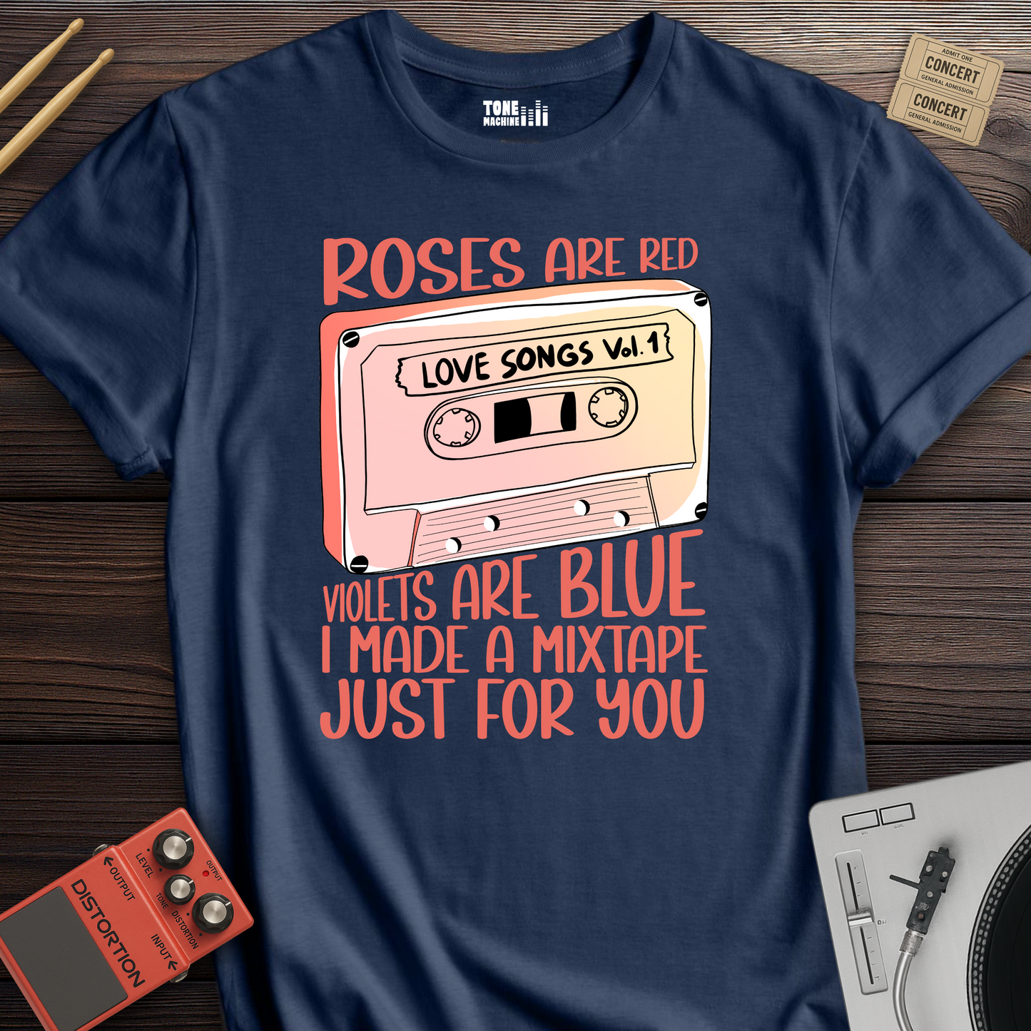 Roses Are Red Cassette Retro T-Shirt