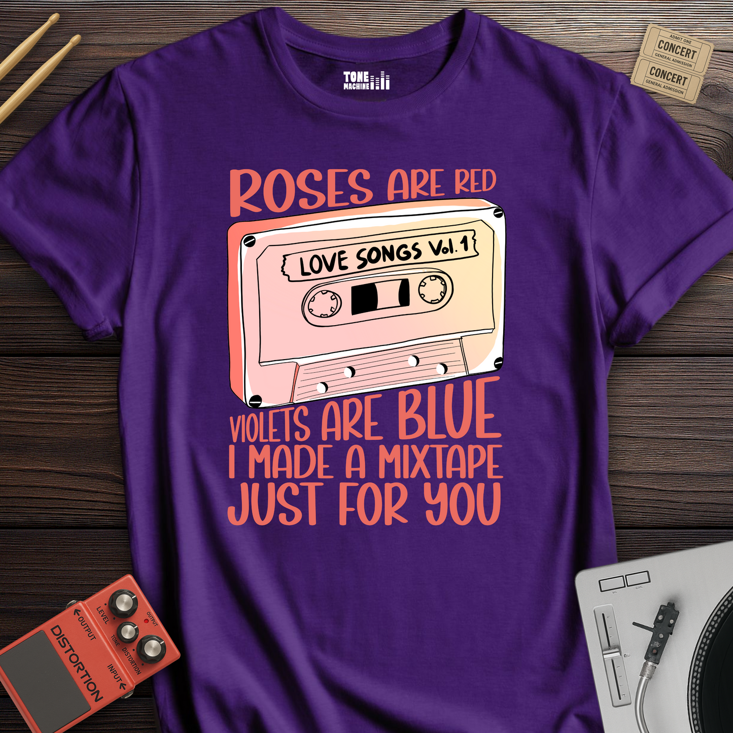Roses Are Red Cassette Retro T-Shirt