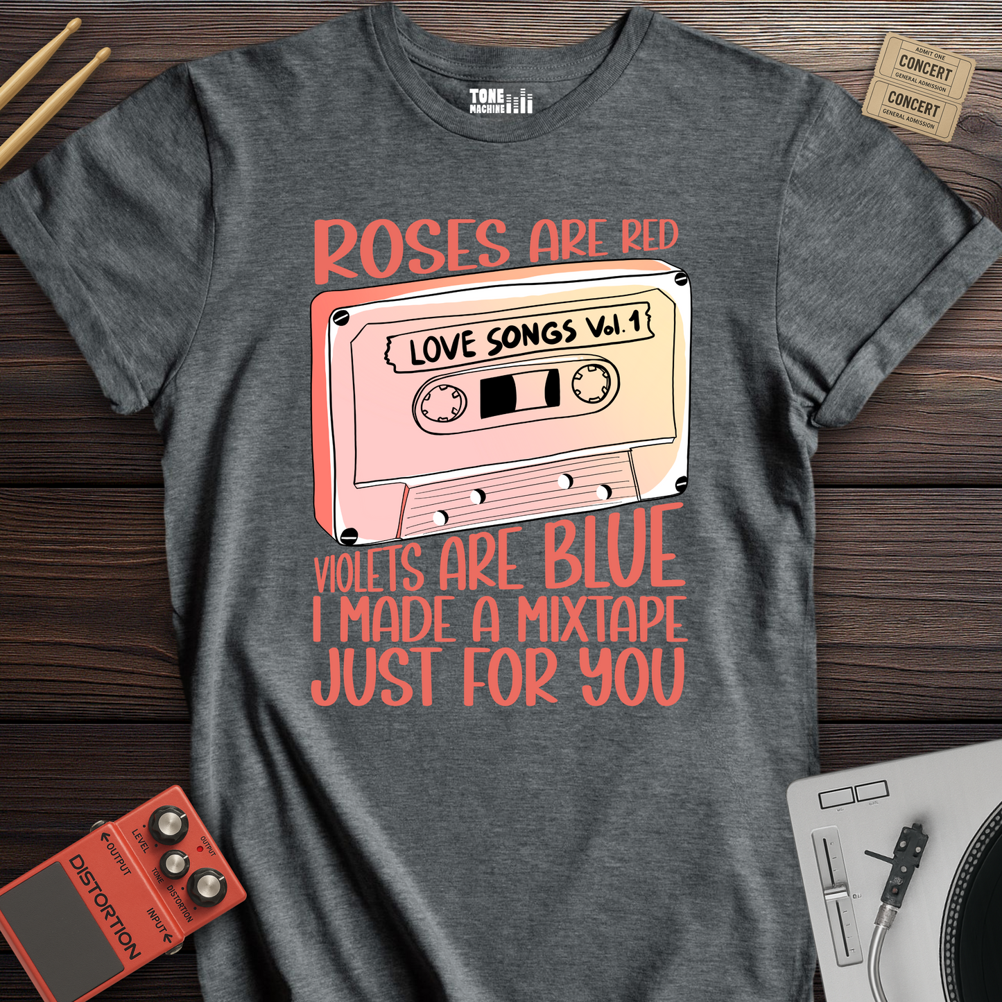 Roses Are Red Cassette Retro T-Shirt