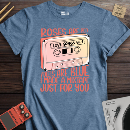 Roses Are Red Cassette Retro T-Shirt