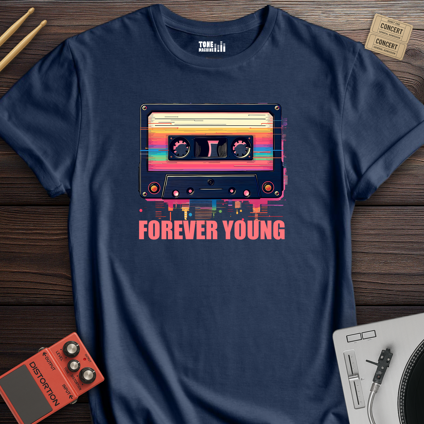 Forever Young Cassette Retro T-Shirt