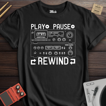 Play Pause Rewind Retro T-Shirt
