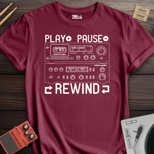 Play Pause Rewind Retro T-Shirt