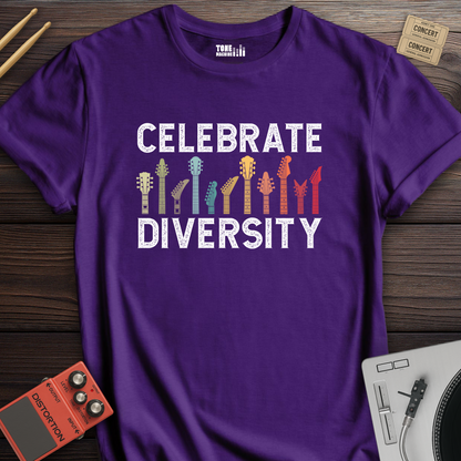 Celebrate Diversity Guitar T-Shirt