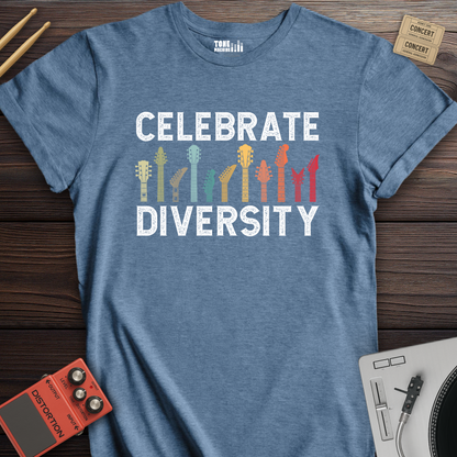 Celebrate Diversity Guitar T-Shirt