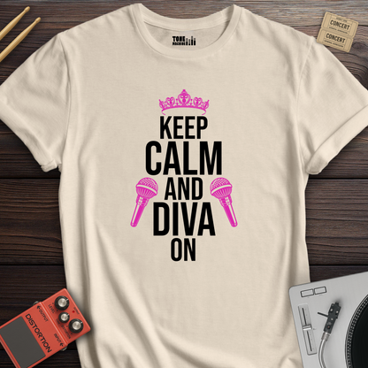 Keep Calm And Diva On Singer T-Shirt