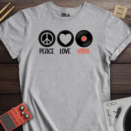 Peace Love Vinyl T-Shirt