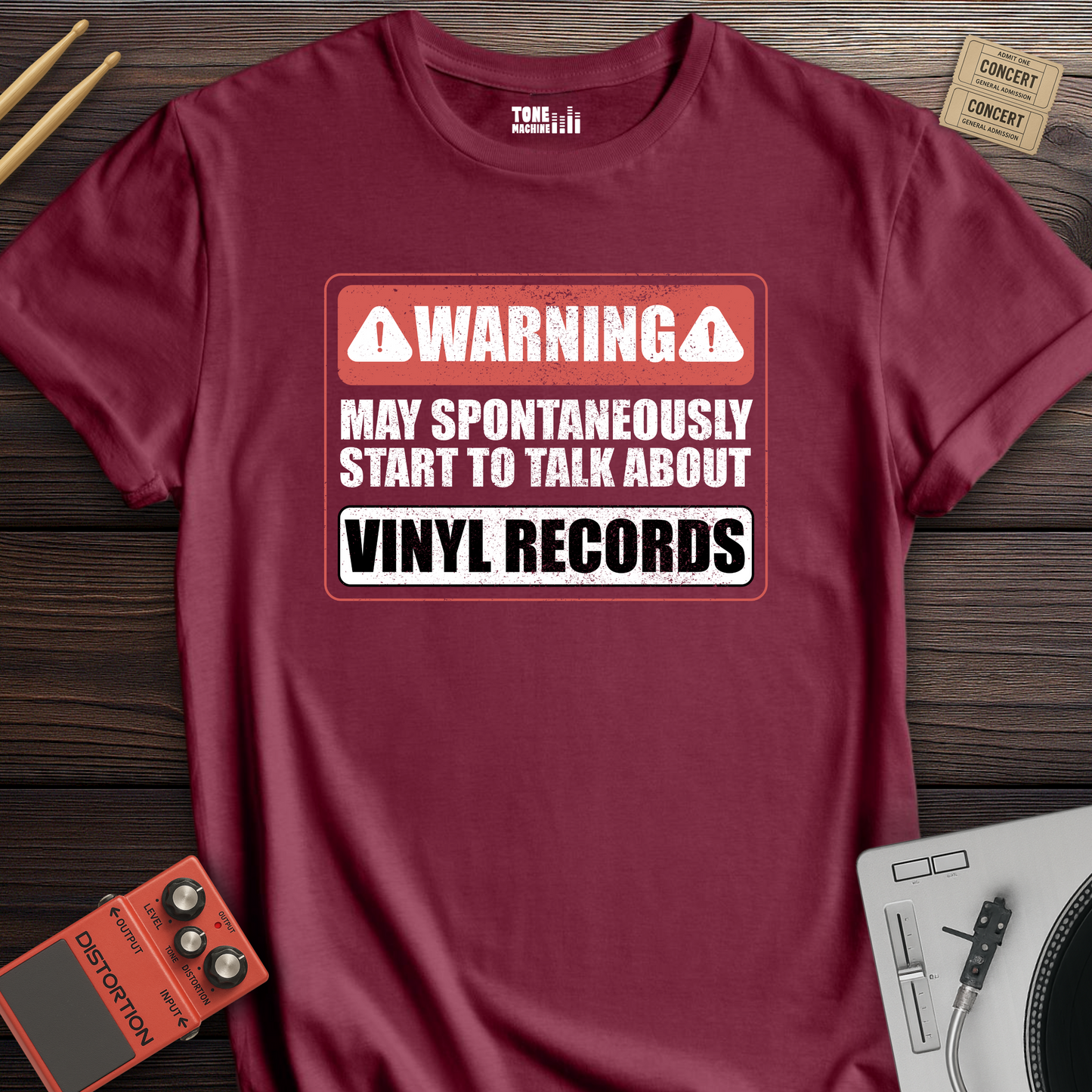 Warning May Talk About Vinyl T-Shirt