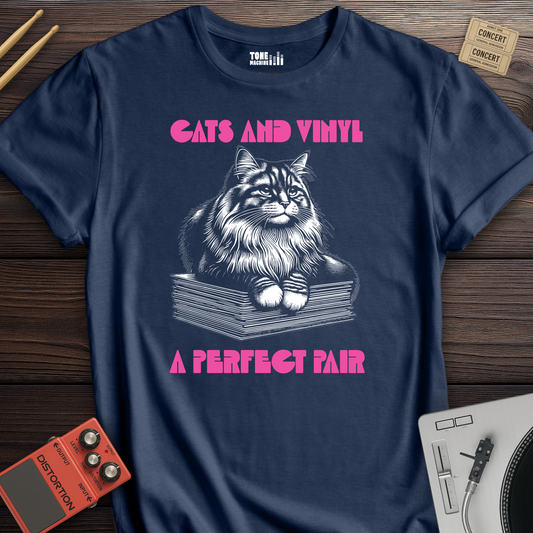 Cats And Vinyl A Perfect Pair T-Shirt