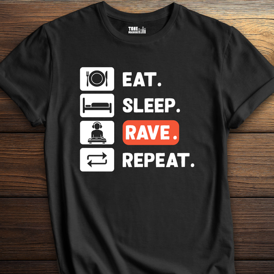 Eat Sleep Rave Repeat DJ T-Shirt