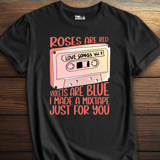 Roses Are Red Cassette Retro T-Shirt