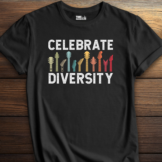 Celebrate Diversity Guitar T-Shirt