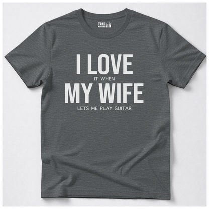 I Love My Wife Guitar T-Shirt