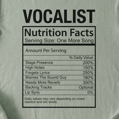 Vocalist Nutrition Facts T-Shirt