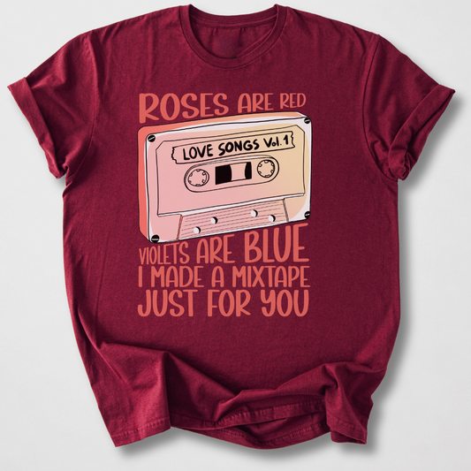 Roses Are Red Cassette Retro T-Shirt