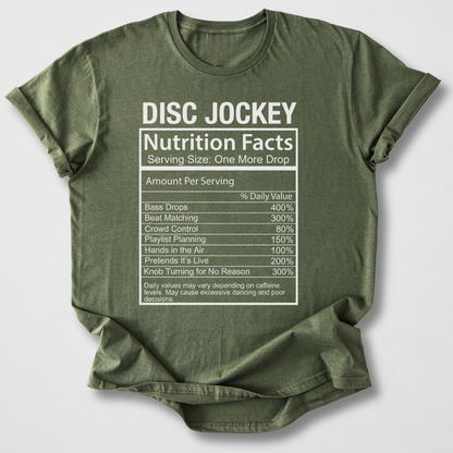 DJ Nutrition Facts T-Shirt