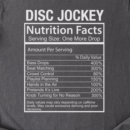 DJ Nutrition Facts T-Shirt
