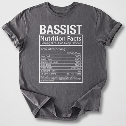 Bassist Nutrition Facts T-Shirt