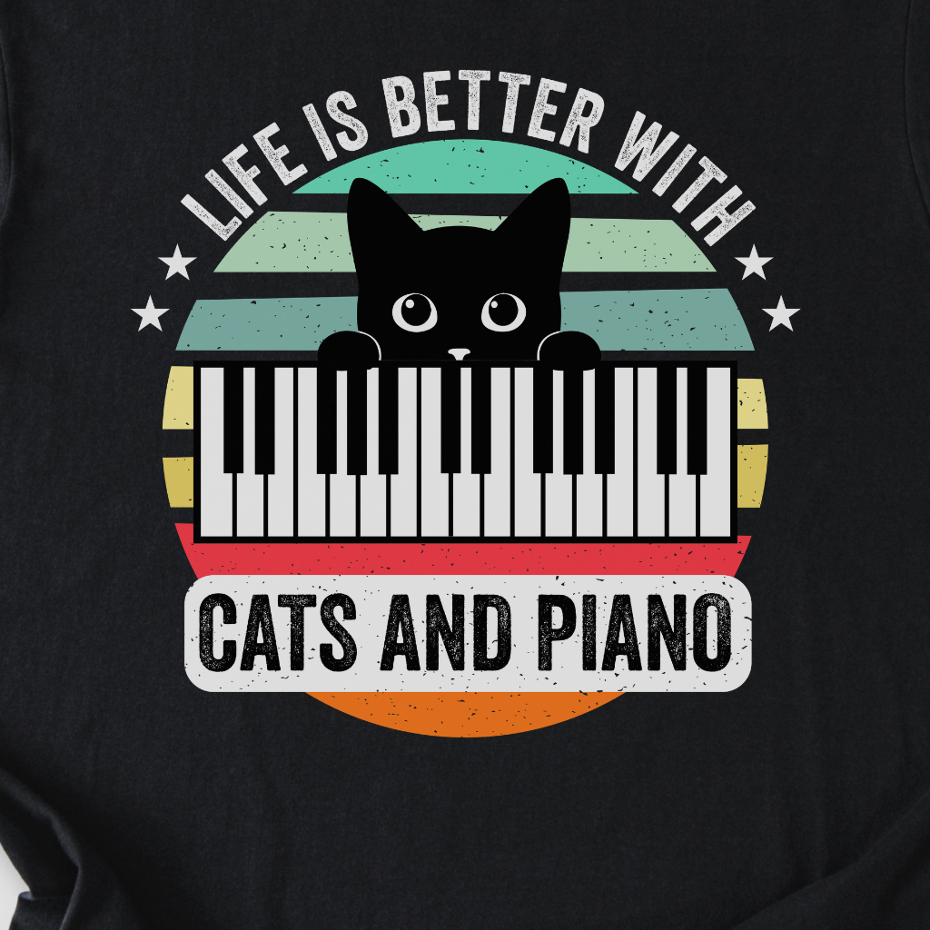 Cats And Piano T-Shirt