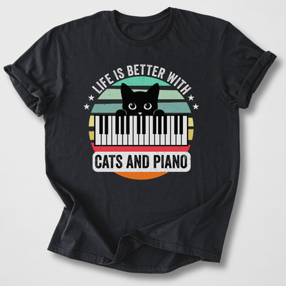Cats And Piano T-Shirt