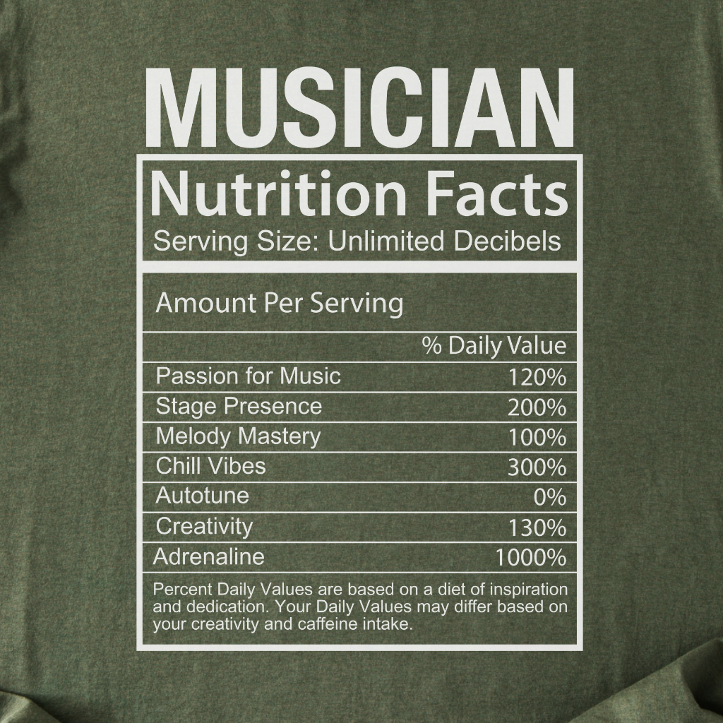 Musician Nutrition Facts T-Shirt