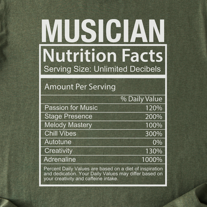 Musician Nutrition Facts T-Shirt