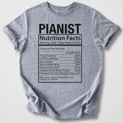 Pianist Nutrition Facts T-Shirt