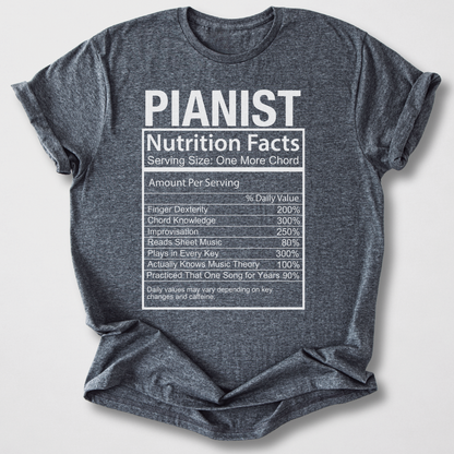 Pianist Nutrition Facts T-Shirt