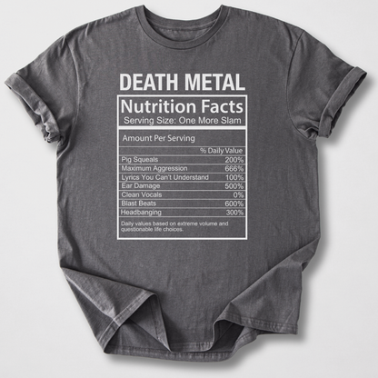 Death Metal Nutrition Facts T-Shirt