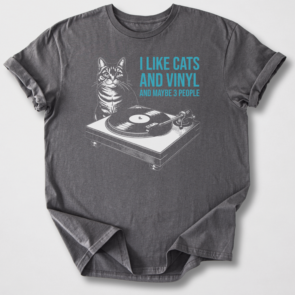 I Like Cats And Vinyl T-Shirt
