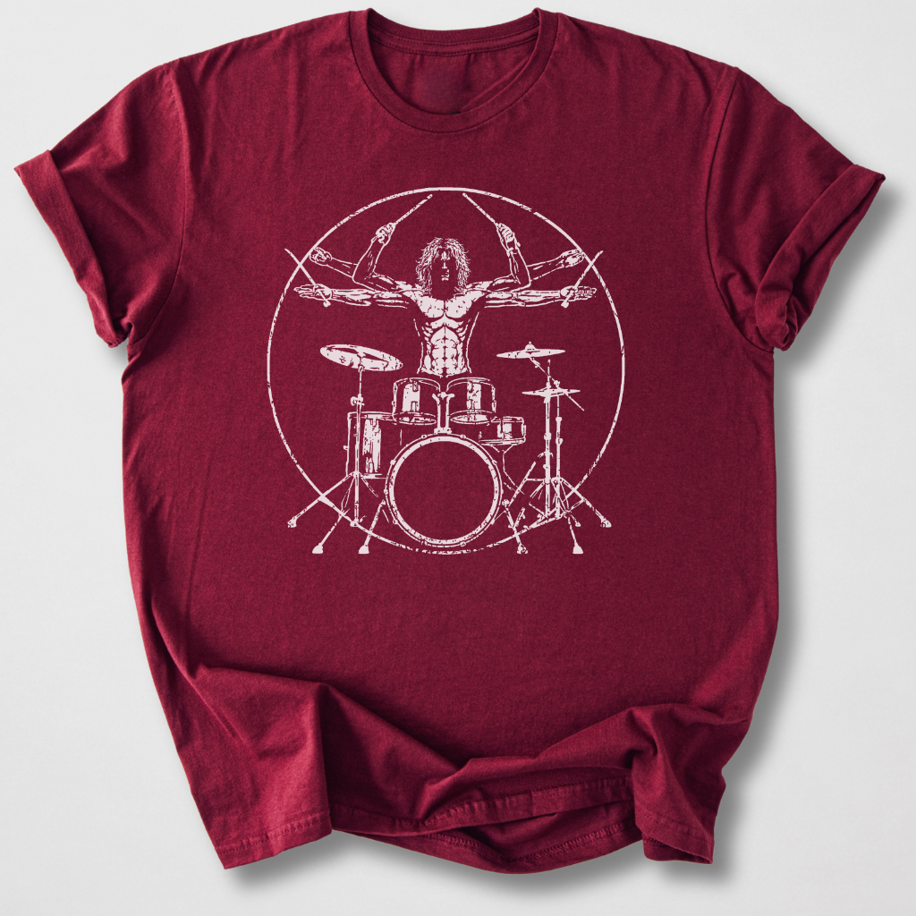 Vitruvian Drummer Man T-Shirt