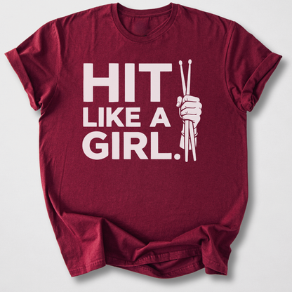 Hit Like A Girl Drum T-Shirt