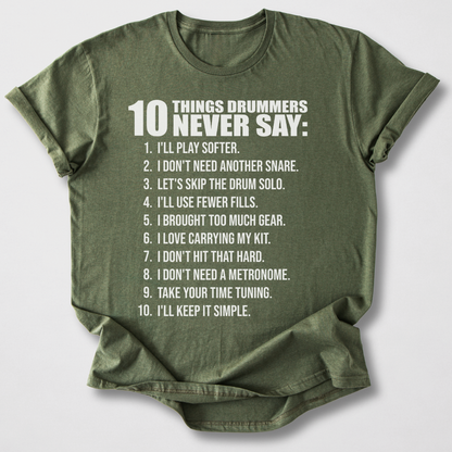 Drummers Never Say T-Shirt