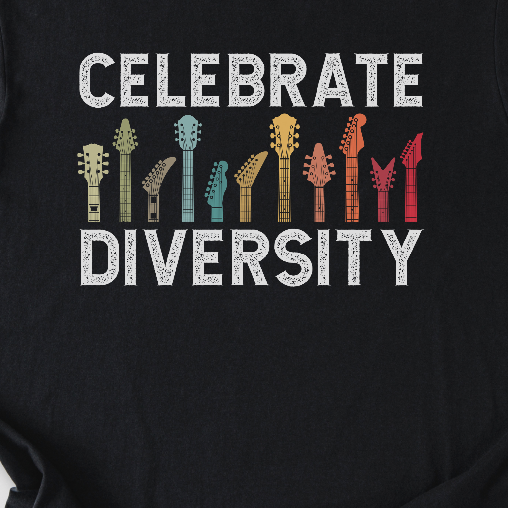 Celebrate Diversity Guitar T-Shirt