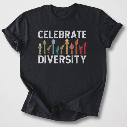 Celebrate Diversity Guitar T-Shirt