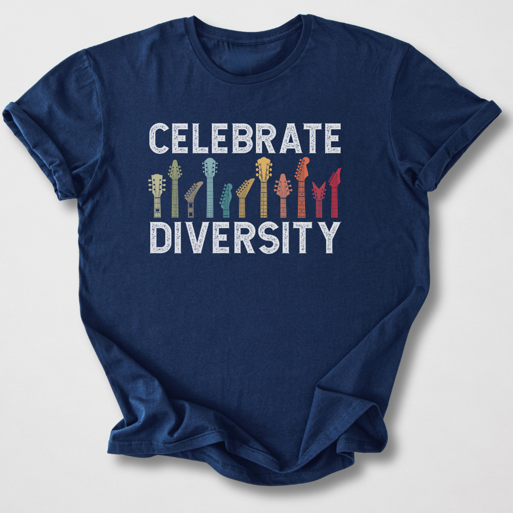 Celebrate Diversity Guitar T-Shirt